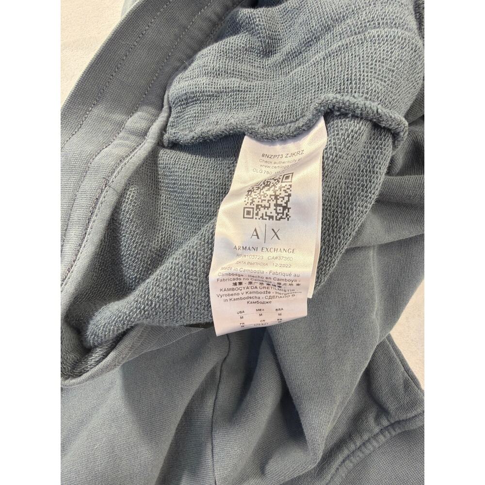 Armani Exchange Moto Joggers Mens M Gray Zip Pocket Sweatpants 3NZP73 - Picture 3 of 4